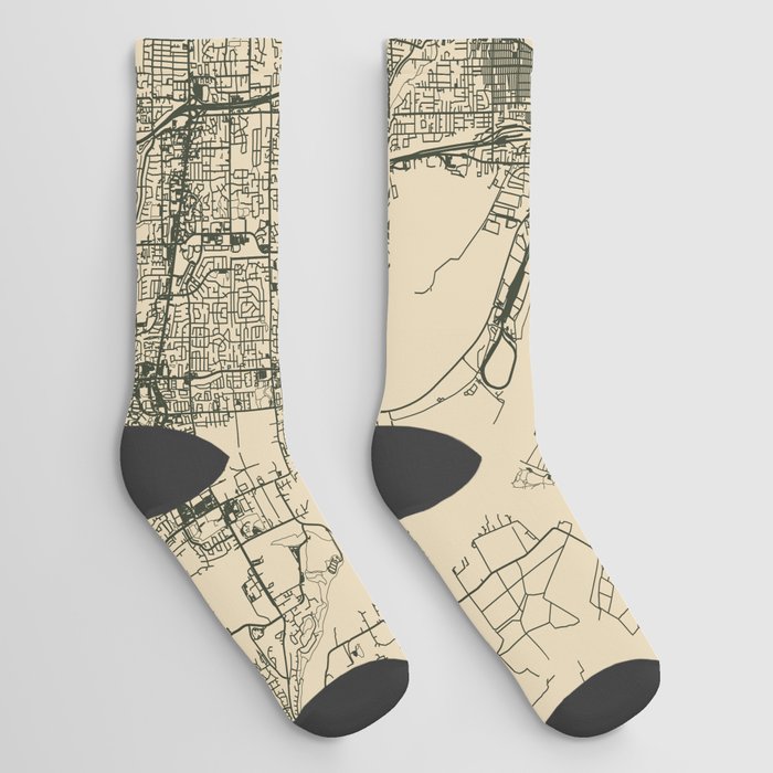 Vancouver WA, USA Vintage City Map Socks