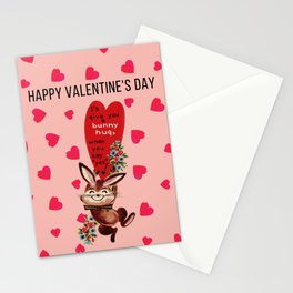 A Bunny Hug Happy Valentine's Day Stationery Card