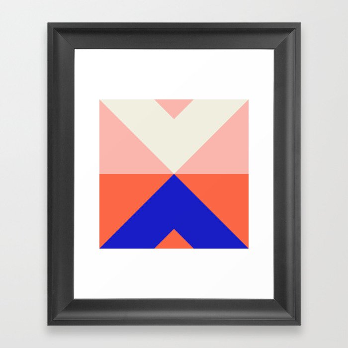 Split X Pink & Blue Framed Art Print