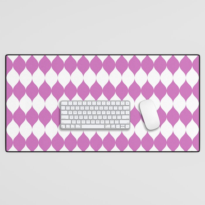 Magenta Leaf Geometric Desk Mat