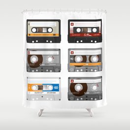 Old School Mixed Tapes Shower Curtain