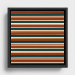 Retro 70S Stripes 2 Framed Canvas