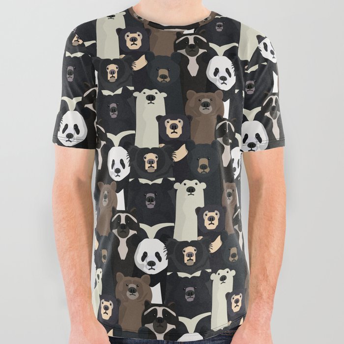 Bears of the world pattern All Over Graphic Tee