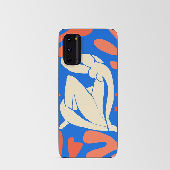 Bathing Nude with Coral and Blue Seagrass Matisse Inspired Abstract Painting Android Card Case
