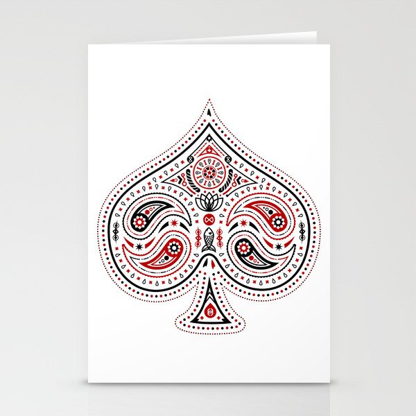 83 Drops - Spades (Red & Black) Stationery Cards
