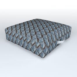 Silver Dragon Scales Outdoor Floor Cushion