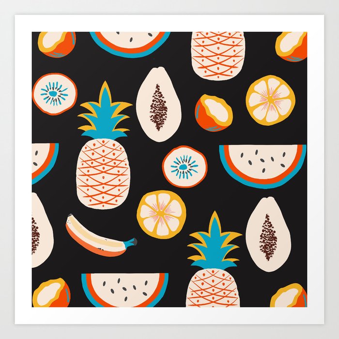Summer fruit pattern  Art Print