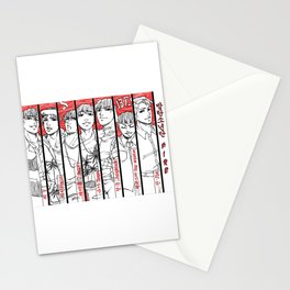 BTS - red, black & white Stationery Cards
