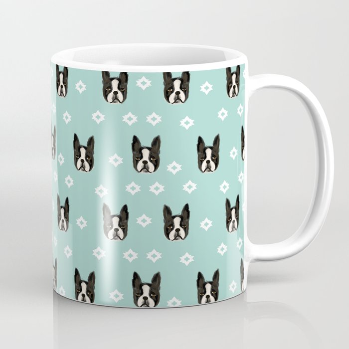 Boston Terrier head cute pet pattern dog breed gifts boston terrier lovers Coffee Mug