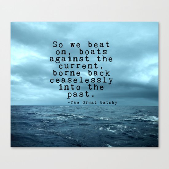 So we beat on - Gatsby quote on the dark ocean Canvas Print
