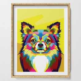 Chihuahua Pop Art Illustration Serving Tray