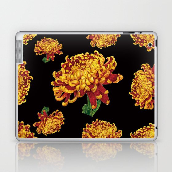 Floral Theme- Chrysanthemum Watercolor Painting Laptop & iPad Skin