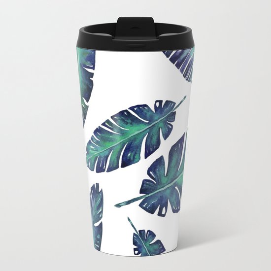 Watercolor garden leaves Travel Mug