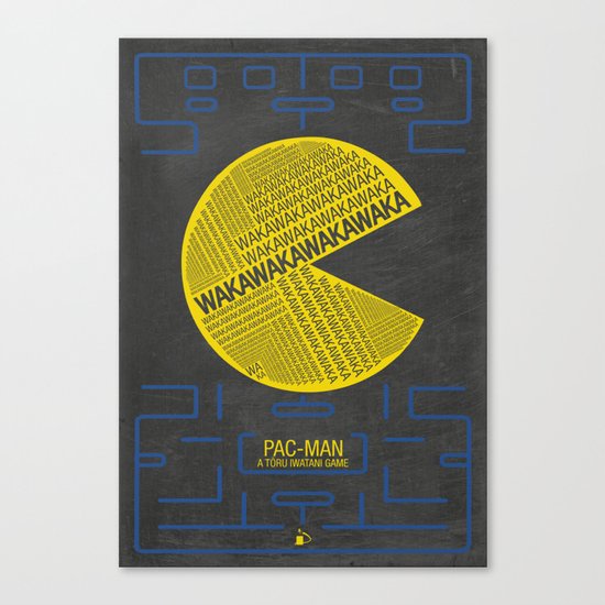 Pac-Man Typography Canvas Print