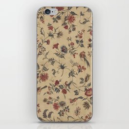 Antique Chintz Floral Bird Pattern 1700s iPhone Skin