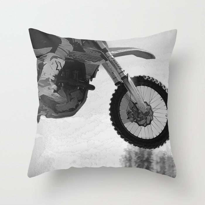 Motocross Dirt-Bike Racer Throw Pillow