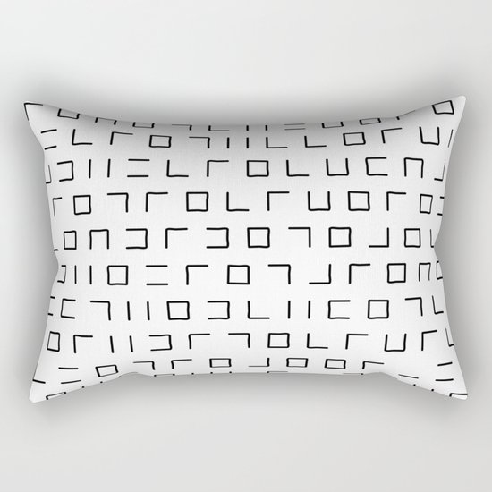 Code Breaker - Abstract, black and white, minimalist artwork Rectangular Pillow