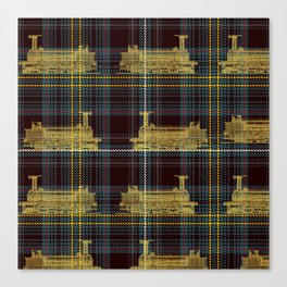 train2 plaid Canvas Print