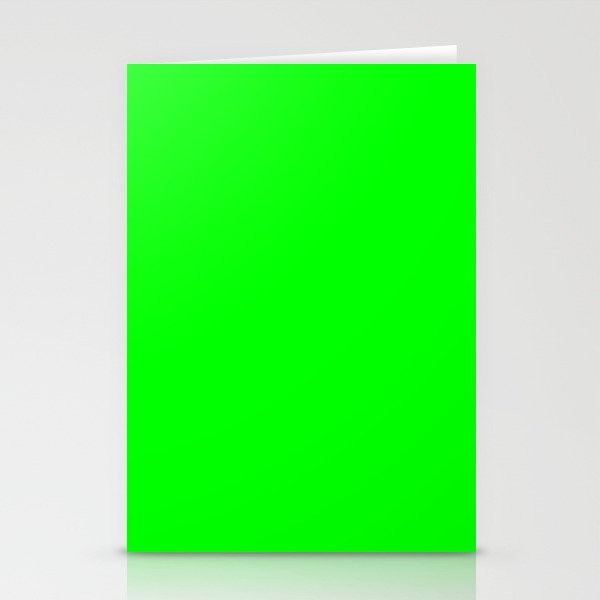 Neon Green Simple Solid Color All Over Print Stationery Cards