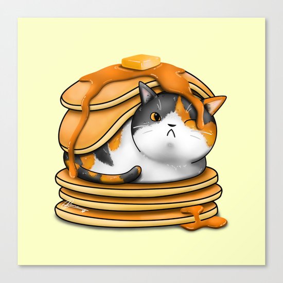 Kitty Pancakes Canvas Print