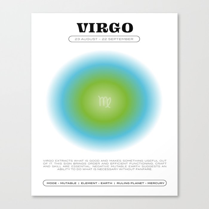 Virgo Zodiac Aura Print Canvas Print