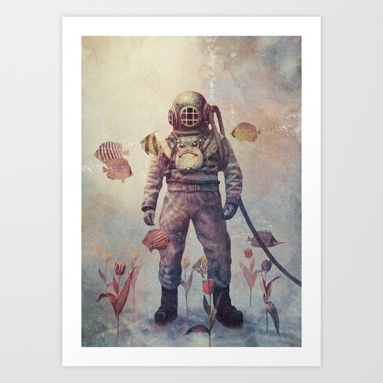 Deep Sea Garden - colour option Art Print