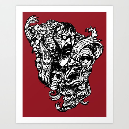 Horror Doodle Art Print