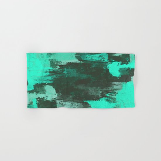 Chill Factor - Abstract cyan blue painting Hand & Bath Towel