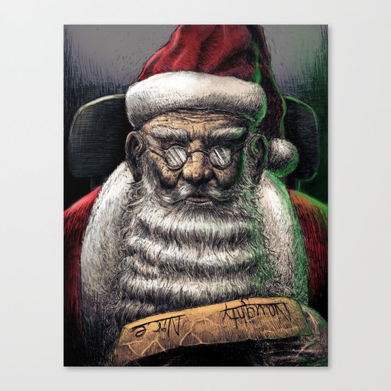 Santa Checking His List... Canvas Print