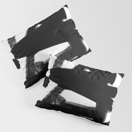 Thinking Out Loud - Black and white abstract painting, raw brush strokes Pillow Sham