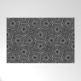 pentagon and stars - charcoal Welcome Mat