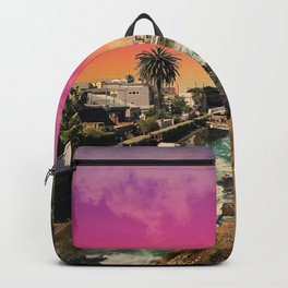 Venice Canals Backpack | Delaneyroyer, Photo, Venice, Sunset, California, Venicecanals, Digital, Collage, Art, Water 