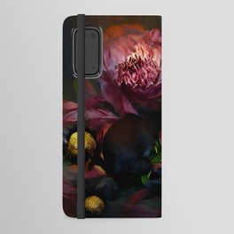 Peonies in Pink and Black Android Wallet Case