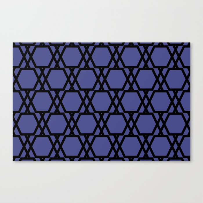 Black and Purple Tessellation Line Pattern 20 Pairs DE 2022 Popular Color Beaded Blue DE5909 Canvas Print