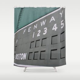 Fenwall -- Boston Fenway Park Wall, Green Monster, Red Sox Shower Curtain