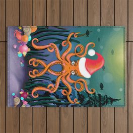 Octopus Christmas Outdoor Rug