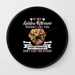 Design for dog lover and Golden Retriver dog owner Wall Clock