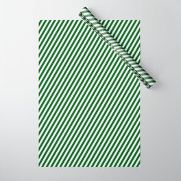 [ Thumbnail: Lavender and Dark Green Colored Lined Pattern Wrapping Paper ]