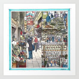 Nishiki Market Kyoto Art Print
