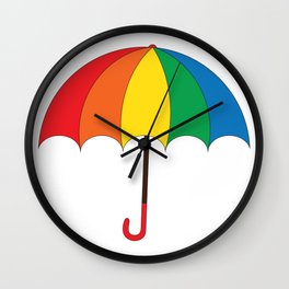 Rainbow umbrella Wall Clock