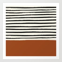 Burnt Orange x Stripes Art Print