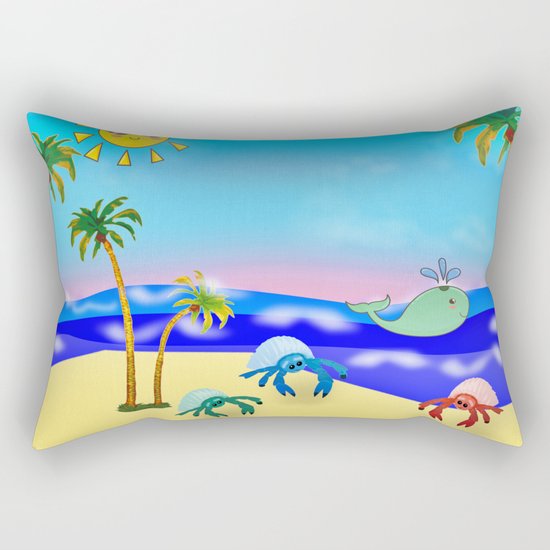 Beach Party for the Baby Crabs Rectangular Pillow