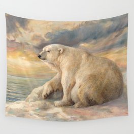 Polar Bear Rests On The Ice - Arctic Alaska Wall Tapestry