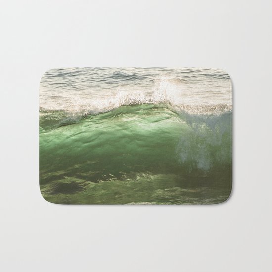 Green light water surf Bath Mat