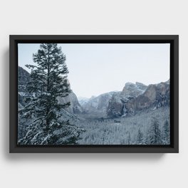 Yosemite Valley Tunnel View After Snow Framed Canvas