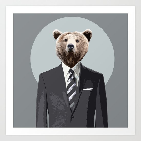 Bear Suit Art Print