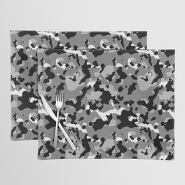 Black and Gray Camouflage Placemat
