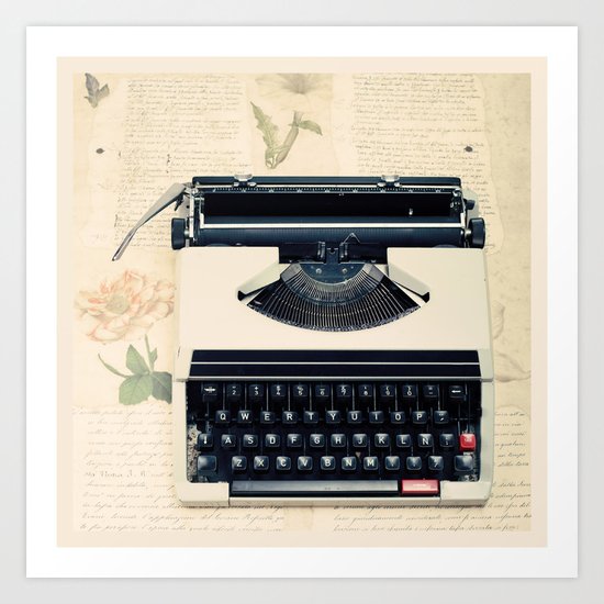 Typewriter (Retro and Vintage Still Life Photography) Art Print