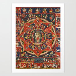 Hindu Vishnu Mandala Jalasayana Nepal Art Print