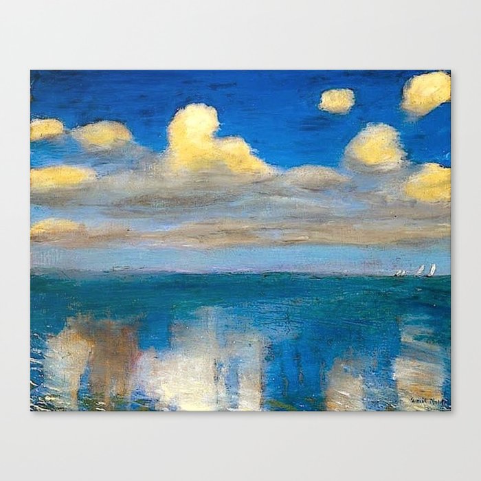 The Still Sea & Sailing Yachts Nautical Landscape by Emil Nolde Canvas